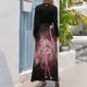 thumbnail image 2 of Vestido largo de noche con acuarela de flamencos y rosas rosas, traje de verano para mujer, 2 of 4