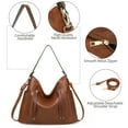 thumbnail image 3 of SENDEFN Women Tote Bag PU Leather Handbags Fashion Hobo Shoulder Bags with Adjustable Shoulder Strap And Side Pockets., 3 of 7