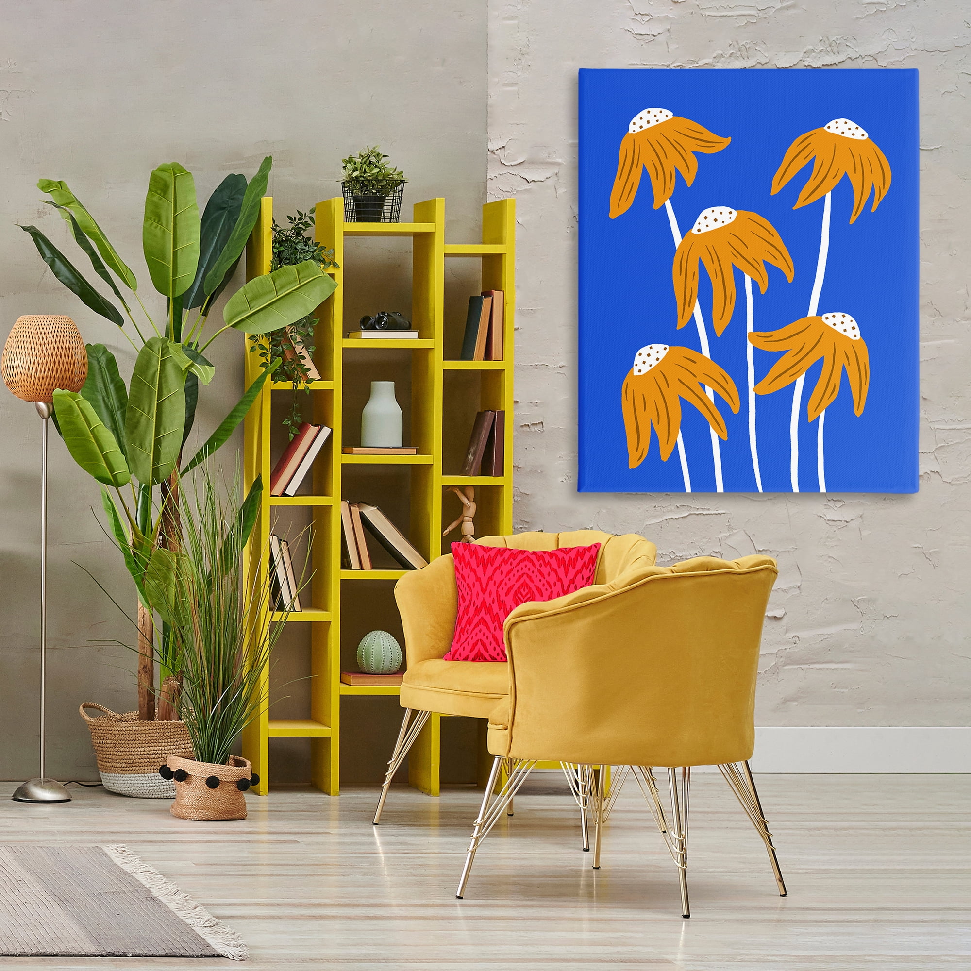 Stupell Industries Dried Sunflower Blooms Plants & Flowers Painting Wrapped Canvas Art Print Wall Art, 36 x 48