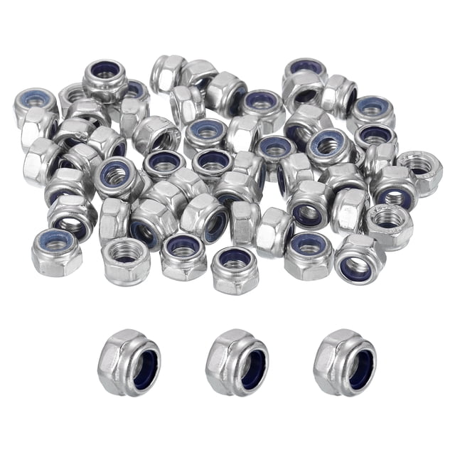 120 Pcs Écrous de Verrouillage M5x0.8mm, Insert en Nylon Inoxydable 316 Autobloquant
