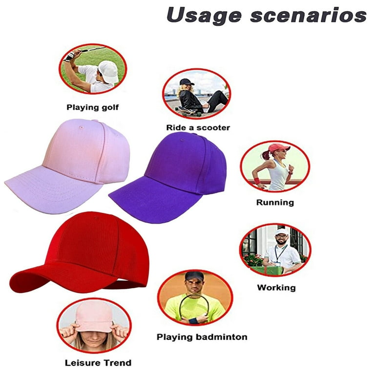 One Women Adjustable Cap, Size Structured Solid Baseball Hat Flex of Set Fit Plain 3, Hats, 100% Polo-Style Cotton