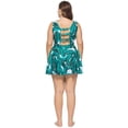 thumbnail image 3 of Plus Size Floral Print Halter Swimwear One Piece Pin up Tankini Swimwear, 3 of 5