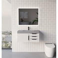 thumbnail image 5 of Thames 36" Soild Surface Bathroom White Vanity Set - Gray Top In Brushed Nickel, 5 of 18