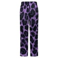 thumbnail image 6 of Purple Leopard Print Winter Female Pants Flannel High Waist Women Pants Lady Warm Straight Leg Plush Trousers, 6 of 7