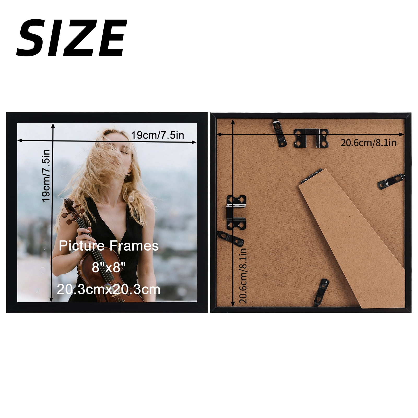 8x8 Picture Frames Set of 18, Thin Square Black 8 by 8 Photo Frame for Gallery Wall or Tabletop