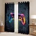 thumbnail image 2 of Homewish Gradient Gamepads Curtains Pack of 2 (42x84 Each) for Kids Teens,Geometric Honeycomb Hexagon Curtains Blackout,Abstract Video Game Bedroom Curtains,Luxury Bedroom Decor, 2 of 6