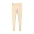 thumbnail image 4 of HOOMEUMY Men's Drawstring Solid Tapered Bound Feet Casual Sweatpants with Side Pockets Back Pocket Basic Jogger Pants Beige XXXL, 4 of 5