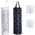 thumbnail image 1 of Garbage Storage Bag,Plastic Bag,Hanging Storage Organiser,2 pcs,white and black,11 * 44cm,for Kitchen Plastic Storage Bag(with 2 hooks), 1 of 5