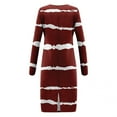 thumbnail image 5 of Fesfesfes Women Gowns Midi Long Dress Deep V Long Sleeve Fitted Office Work Pencil Dresses Plaid Print Evening Party Clubwear, 5 of 5