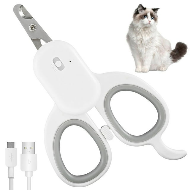 Pet Nail Clipper Cat Claw Trimmer with LED Light to Avoid Over-Cutting Dog Nail Clipper with Safety Guard Sharp Blade Professional Grooming Tool for Cat Dog