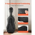 thumbnail image 2 of KFFKFF 4/4 Full Size Violin Case, Carbon Fiber Composite, Lightweight Travel Carrying Bag, Plush Lining, Dual Shoulder Straps, Scratch-Resistant, Violin-Shaped, for Violin, Black, 2 of 9