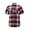 8AS185 - Black Red, variant on Men’s Short Sleeve Cowboy Button Down Casual Plaid Pattern Western Dress Shirt (8AS185-BlackRed, L)