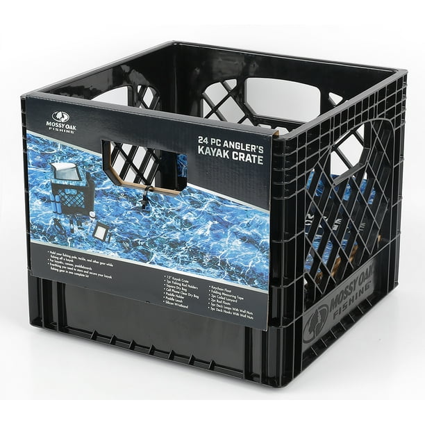 Mossy Oak 24 Piece Kayak Storage Crate with Dry Bag, Fishing