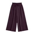 thumbnail image 2 of Lmnyox Plus Size Pants for Women Baggy Wide Leg High Waist Palazzo Trousers Casual Fashion Travel Pants with Pockets, 2 of 6