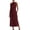 Red, variant on Women's Halter Neck Sleeveless Dress, Mid Waist Basic Midi Tank Dress, Casual Loose Split Side Dress with Pockets for Summer