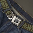 thumbnail image 2 of Buckle-Down Belt, Seatbelt Buckle Belt, Peace Brown Olive, 30 to 44 Inches, 2 of 9