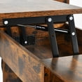 thumbnail image 3 of DWVO L Shaped Computer Desk with Power Outlet&LED Lights&File Drawer, 59 '' Corner Computer Table with Hutch& Storage Shelves, Gaming Desk Office Desk with Lift Top For Home Office, Rustic Brown, 3 of 14