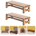 thumbnail image 4 of SHISUYAN 2Pcs Miniature Doll House Bench Mini Chair Model Park Bench Model Tiny Bench Furniture, 4 of 8