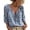 Light Blue, variant on Women Abstract Geometric Print Drawstring V Neck Ruffled Top,Khaki,S