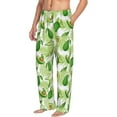 thumbnail image 6 of Salouo Avocado And Tropical Palm Leaves Print Pajama Pants for Men, Lounge Pants Elastic Waistband Casual Men's sleepwear Loungewear Sleep Pajama Pant -Small, 6 of 7