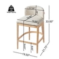 thumbnail image 5 of Christopher Knight Home 33"H Wooden Beige Upholstered Counter Stools with Curved Seat, Natural Finish, Set of 2, 5 of 12
