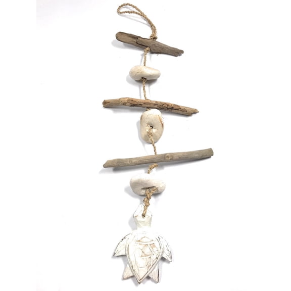 Driftwood Garland w/ Turtle 20" White - Rustic Cottage Accents | #lis3101350w