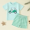 thumbnail image 2 of UAYOTSE Toddler Baby Boy Outfit Cart Hole Shirt Shorts Set Summer Vocation Clothes,Sizes 12-18 Months, 2 of 4