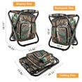 thumbnail image 2 of Kikerike Taburete plegable Mochila Bolsa térmica aislada, Silla multifunción plegable para acampar, cazar, pescar, con bolsillo frontal y bolsillo para botella para eventos al aire libre, senderismo,, 2 of 5