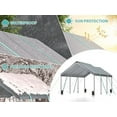 thumbnail image 4 of 10*20 Heavy Duty Carport Canopy - Extra Large Portable Car Tent Garage with Adjustable Peak Height from 9.5ft to 11ft,Removable Roof &Side Walls for Car, SUV,Boats, 4 of 9