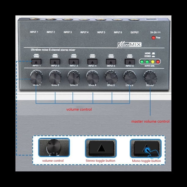 Mini Mezclador de Audio KTV Karaoke Mezclador de Sonido EstéReo