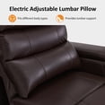 thumbnail image 6 of MCombo Triple Motors Power Recliner Chair with Power Headrest, Electric Lumbar Support, Home Theater Seating with Armrest Storage, Tray Table, Faux Leather, Brown, 6 of 11