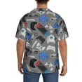 thumbnail image 7 of Balery Video Game Men's Casual Button Down Shirt Short Sleeve Textured Summer Cuban Beach Shirts-XX-Large, 7 of 7