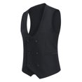 thumbnail image 5 of Cloudstyle Men's U-neck Double-Breasted Solid Color Casual Vest, 5 of 9