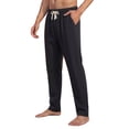 thumbnail image 2 of Mens Bamboo Viscose Pajama Pants 2026 Soft Cooling Moisture Wicking Elastic Drawstring Waist Straight Leg Sleep Loungewear Pants Black 5XL, 2 of 5
