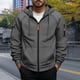thumbnail image 1 of pstuiky Camisas de manga larga abrigadas para hombre, Chaqueta tipo cárdigan con capucha y cremallera de manga larga de color liso para hombre top de hombre xl, 1 of 5