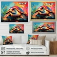 thumbnail image 4 of Designart "Pop Art Turtle Aquatic Wonder II" Animals Framed Wall Art Decor - Modern Farmhouse Blue Turtle Hallway Framed Wall Art Decor, 4 of 6