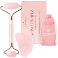 thumbnail image 1 of Set de rodillo facial y gua sha, cuarzo rosa, plantifique, 1 of 6