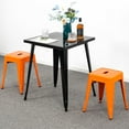 thumbnail image 5 of 18 inch Space-Saving & Stackable Design Metal Bar Stools Set of 2, Backless Style Stools for Indoor Outdoor Barstools for School Classroom Kitchen(Orange), 5 of 8