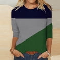 thumbnail image 2 of Baikeli Ladies Tops And Blouses Women's T-Shirts Three Quarter Length Sleeve Tops Sparkly Stripe Print Tee Shirts Crewneck Blouse Casual Loose Tunic Daily&nbsp;Deals&nbsp;Clearance, 2 of 5