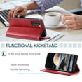 thumbnail image 3 of Mantto Flip Wallet Case for Samsung Galaxy S21, for Women Men, Magnetic Closure Folio Cover with Credit Card Holder Slots, Shockproof Durable PU Leather Kickstand Phone Case,Red, 3 of 8