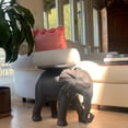 thumbnail image 4 of WHW Elephant Side Table, Round Top, Handcast Resin, Brown, 22.75 Inches, 4 of 10