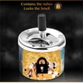 thumbnail image 2 of Vintage Cigarettes Ashtray with Lid for Indoor or Outdoor Cigar Ashtrays for Men, Large Ash Tray with Spinning Tray for Smokers (Nature), 2 of 7