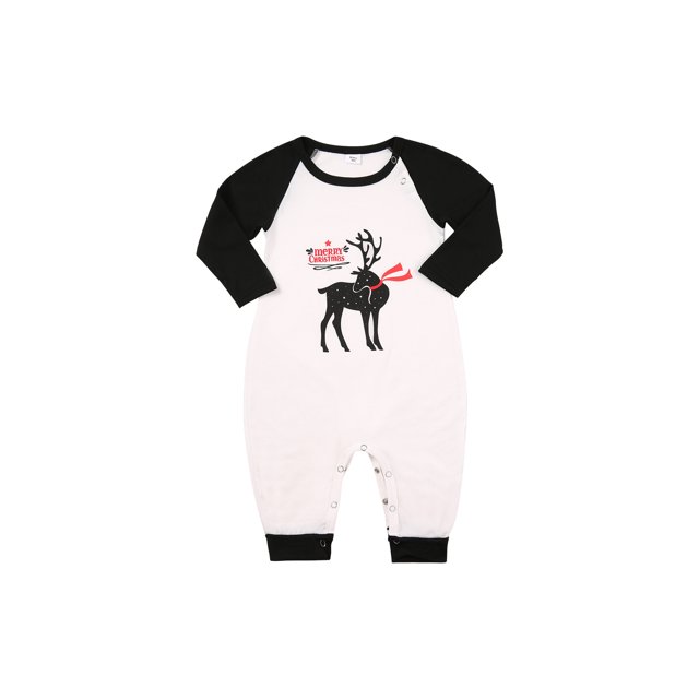 Kmbangi Hauts Raglan de Noël avec Rennes et Pantalons à Carreaux Pyjamas Parent-Enfant