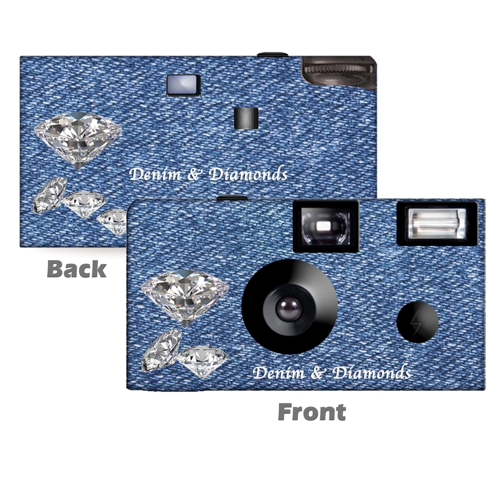 5Pack Denim & Diamonds Disposable Camera, Wedding Disposable Cameras