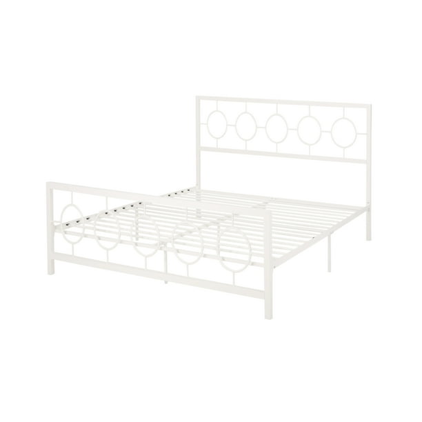 Doris Modern Iron King Bed Frame White Com Doris Modern Iron King Bed Frame White, White Iron King Size Bed Frame