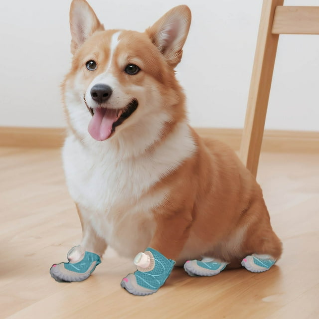 REK Summer Non Slip Breathable Dog Shoes For Small And Medium Dogs (French /Teddy//Corgi//Poodle) For Hardwood Floors