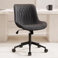 thumbnail image 5 of Chaise de Bureau à Domicile avec Roulettes, Chaise de Travail Moderne Ergonomique Grand avec Dossier Réglable, Chaise Pivotante à Roulettes pour Coiffeuse, Similicuir Confortable, Chaise de Travail Sans Accoudoirs pour Ordinateur, Étude, Olive, 5 of 5
