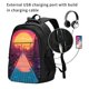 thumbnail image 2 of Fotbe Neon Sunset Cyberpunk Cityscape Mochila con Estampado y Puerto USB para Hombre y Mujer, Mochila Antirrobo, Mochila de Viaje, Mochila Escolar, Mochila Universitaria, 2 of 7