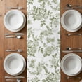 thumbnail image 6 of Sage Green Flower Table Runner - 72 Inch Long, Kitchen Dining Table Runner Dresser Scarves, Vintage Country Rose Leaf Floral Farmhouse Decor for Coffee Tables Wedding Party Banquet, 6 of 8