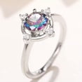 thumbnail image 3 of 925 Silver Ring Gift Glamorous Cubic Zircon Wedding Women Party Jewelry Sz 6-10, 3 of 8